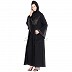 Pleated abaya with golden embroidery and bead work